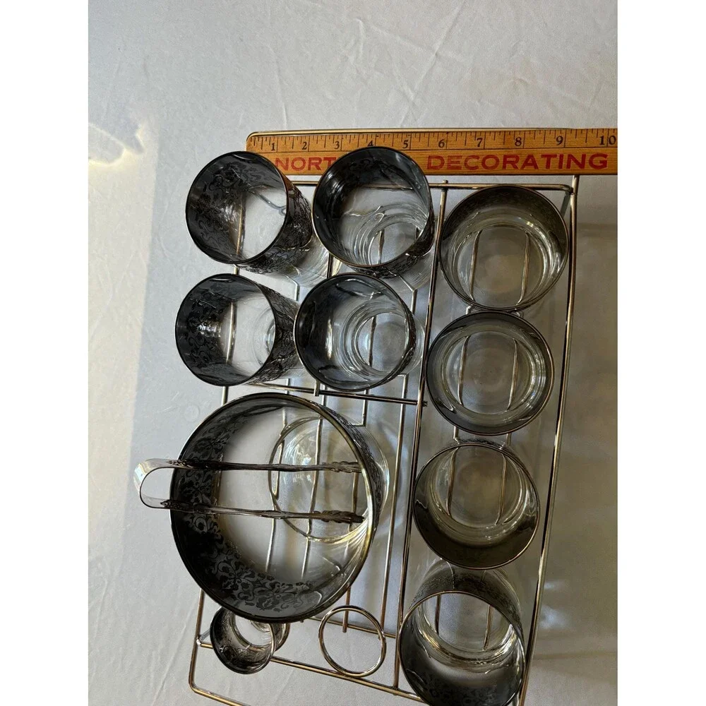 Silver Fade by Vitreon Queens Lusterware, ltd Bar Set